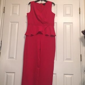 Red Midi Peplum Jumper